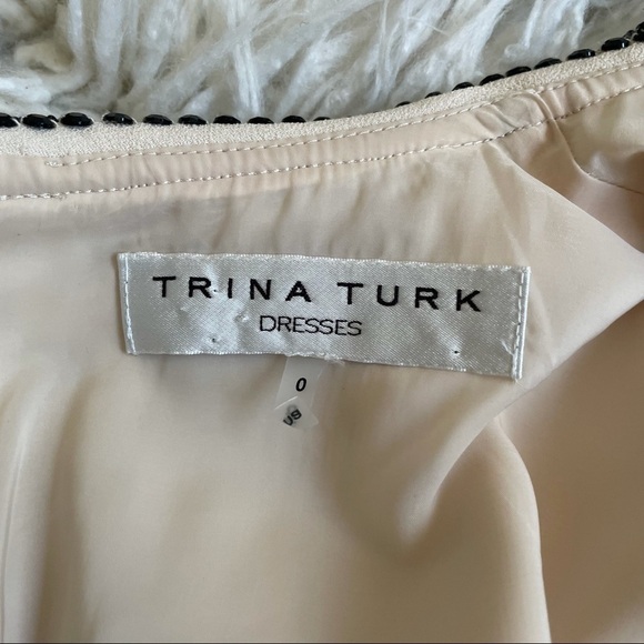 Trina Turk Embellished Collar Crepe Baroness Dress - Picture 7 of 8